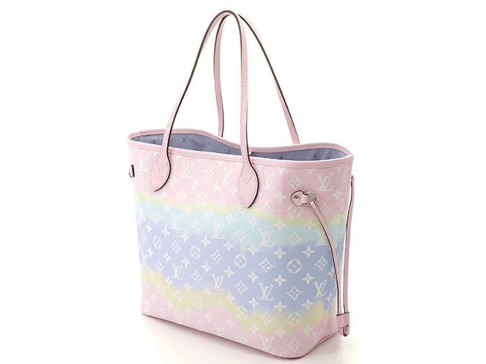 Louis Vuitton Neverfull Monogram Bag Tote LV Pastel Escale Brown